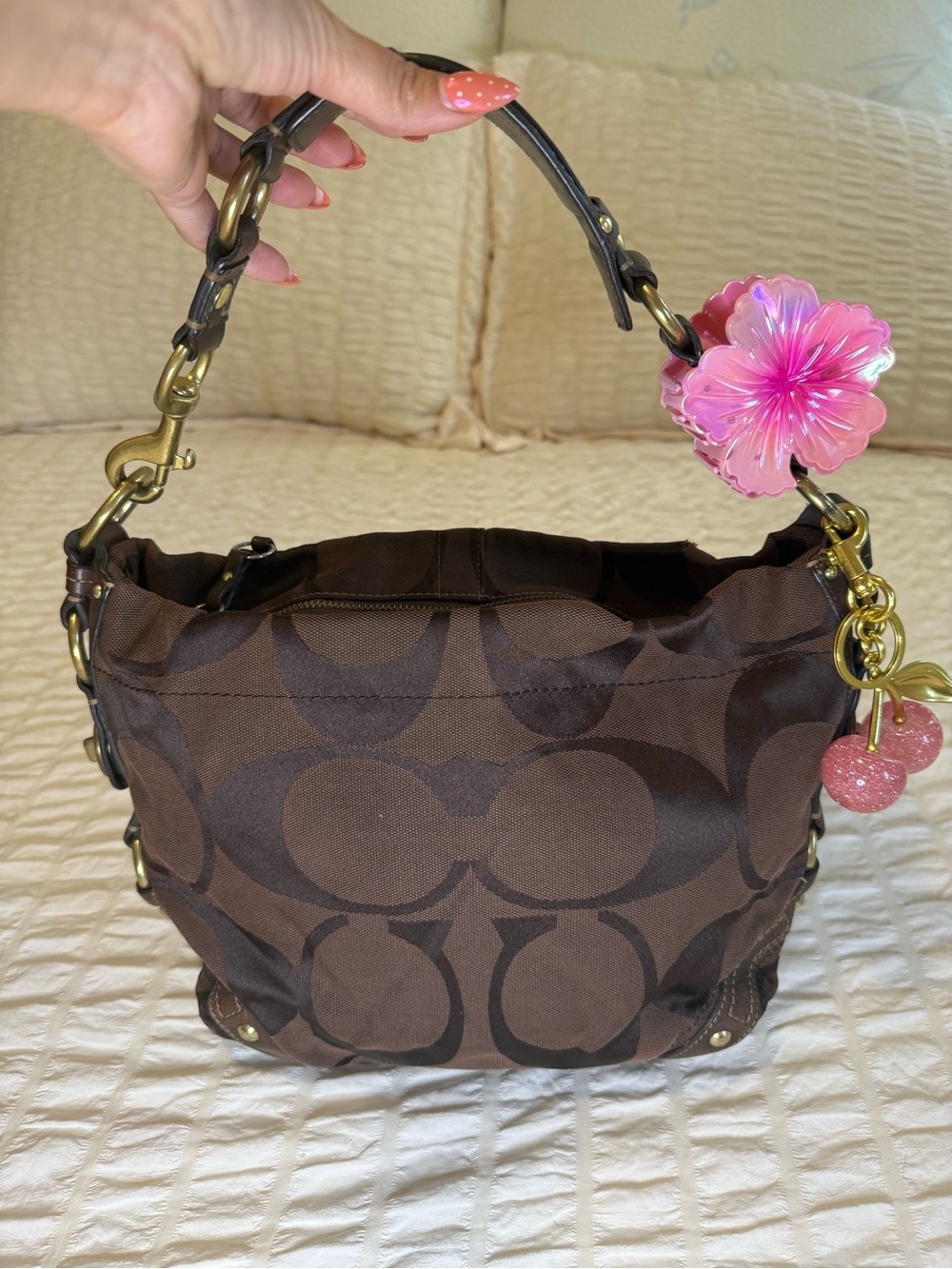 Coach Brown Signature Carly bag
